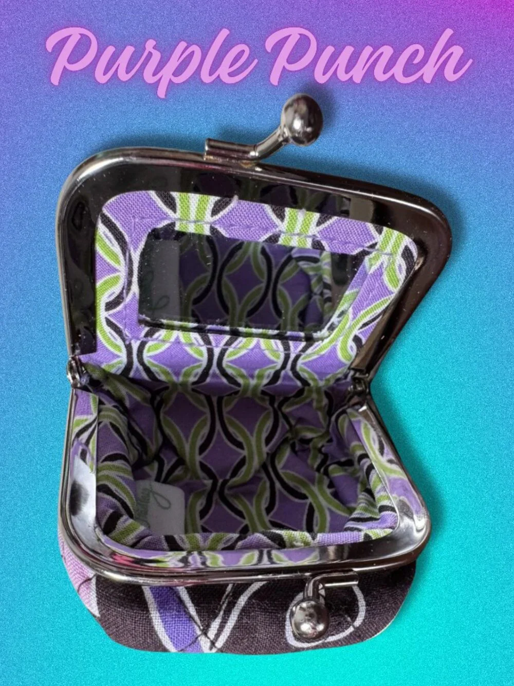 Vera Bradley Purple Punch Contacts Case Retired Y2K 2009 Accessory